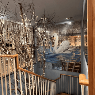 <div style="background-color:#82a1c3; width:280px; height:130px; display: flex; justify-content: center; align-items: center; padding-top:1.2rem; flex-direction:column;">
<h1 Style="font-size:20px; color: #ffffff; text-transform: none;height:70%;">Megan's at the </br> Post Office</h1>
<p Style="font-size:20px; color: #ffffff; text-transform: none;height:30%;">Surbiton</p>
</div>